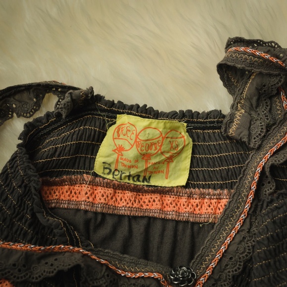 Free People XS Brown Smocked Tank Top - Picture 5 of 5